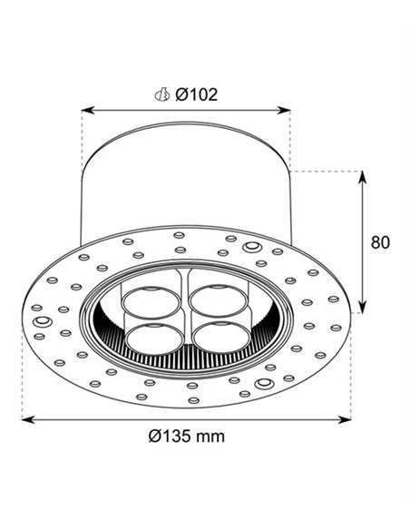 Hera REP 10W recessed ceiling spotlight - Conalux - Round design with 4 spotlights