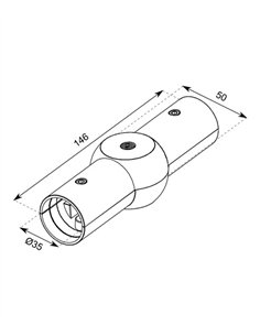Cosmos articulated straight connector accessory - Conalux 2