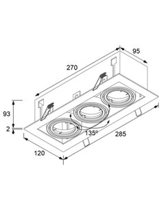3010 recessed ceiling light - Conalux - Linear downlight with 3 or 4 adjustable spotlights 2