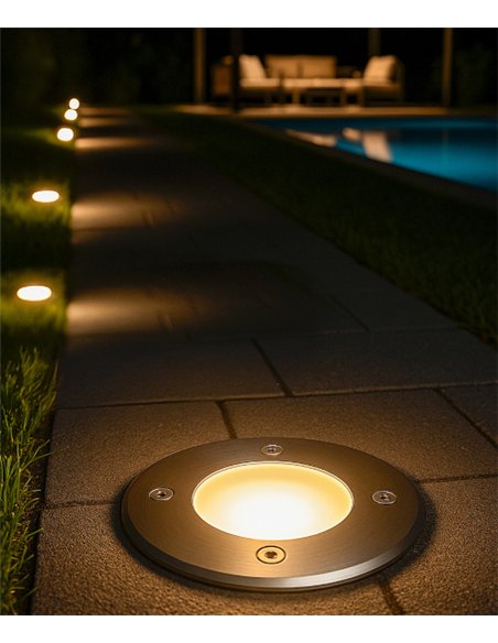 Cracov recessed ground spotlight - Conalux - Stainless steel outdoor lamp, IP67