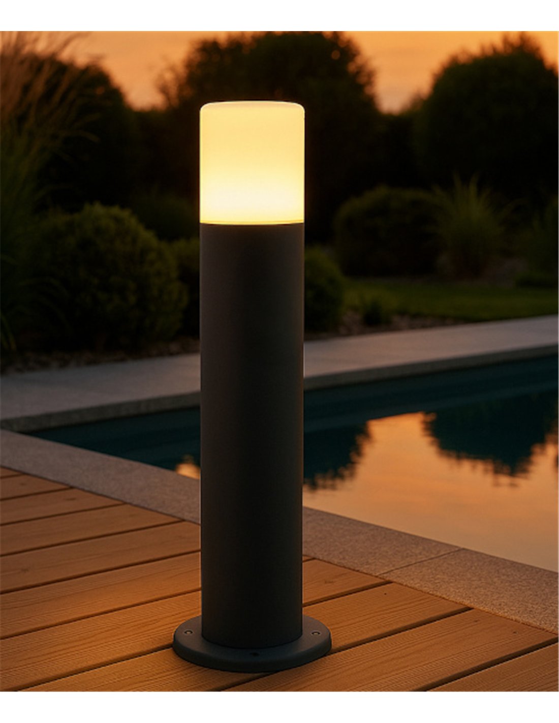 Palma Pir outdoor bollard - Conalux - Bollard lamp with motion sensor, anthracite Palma Pir outdoor bollard - Conalux - Bollard lamp with motion sensor, anthracite