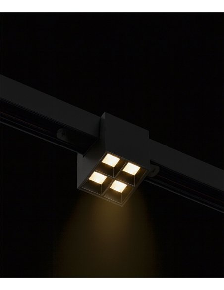 R12 magnetic track spotlight - Conalux - Square black spotlight