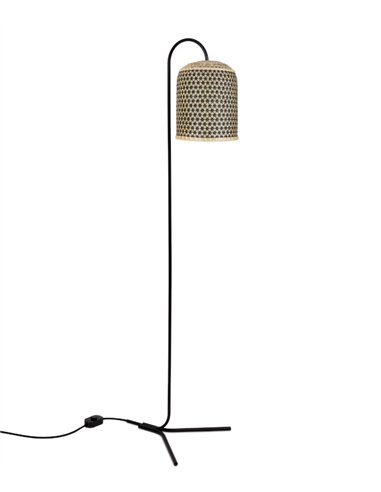 Pikul floor lamp - PET Lamp - Arched design with natural fibre shade