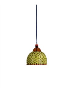 Eperara-Siapidara Single S-A pendant light - PET Lamp - Handmade green lamp in natural fibre