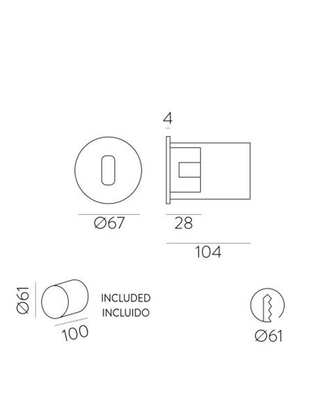 Lámpara empotrable LED de aluminio 3200K – Paul – ACB Iluminación