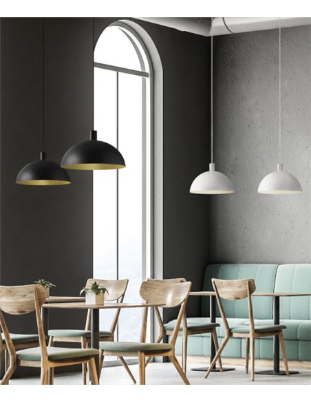 Tiga ceiling pendant light - ACB - Semi-spherical shade in 2 sizes