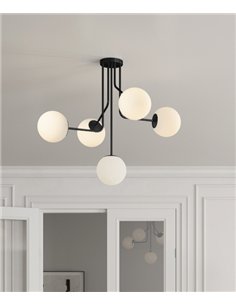 Parma pendant light - ACB - Ball lamp with 5 lights, Old gold metal