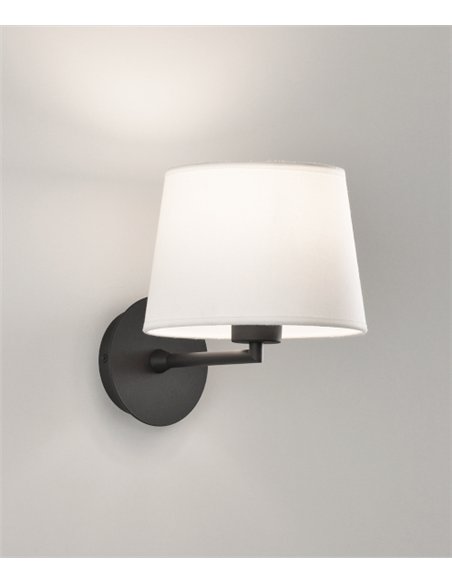 Stilo wall light - ACB - Wall light black, White lampshade