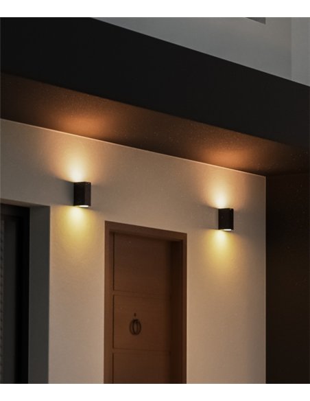 Kubo outdoor wall light - FORLIGHT - Lamp in 2 sizes, Black finish, GU10 IP44, Suitable for saline environments