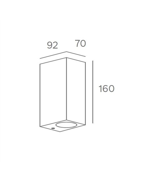 Kubo outdoor wall light - FORLIGHT - Lamp in 2 sizes, Black finish, GU10 IP44, Suitable for saline environments
