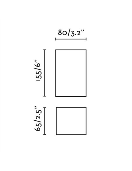Lune wall light - Faro - Rectangular design with dual lighting