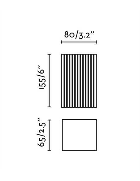 Lune wall light - Faro - Elongated structure with dual lighting