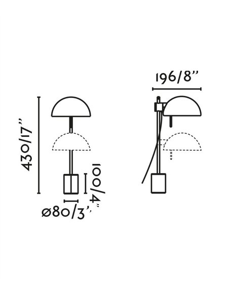 Matilda table lamp - Faro - Adjustable height lamp with movable shade