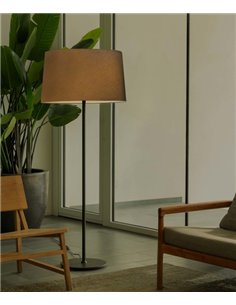 Windsor floor lamp - Faro - Grey fabric shade
