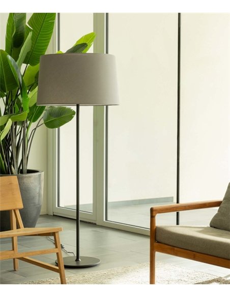 Windsor floor lamp - Faro - Grey fabric shade