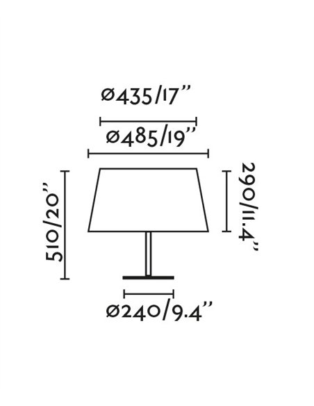 Windsor table lamp - Faro - Grey fabric shade