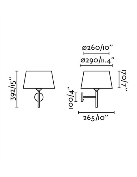 Windsor wall light - Faro - Grey shade, ambient light