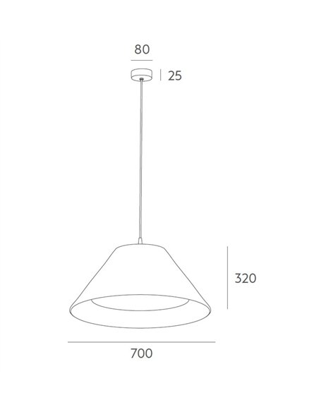 Conic pendant light - Massmi - Conical shade in translucent cotton
