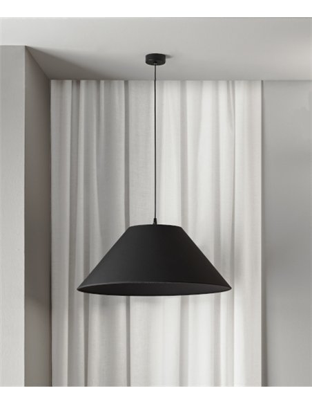 Conic pendant light - Massmi - Conical shade in translucent cotton