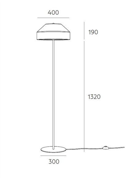 Rizzo floor lamp - Massmi - White lamp with natural linen shade