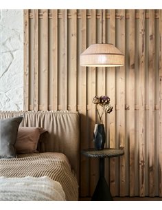 Rizzo pendant light - Massmi - White natural linen shade 2