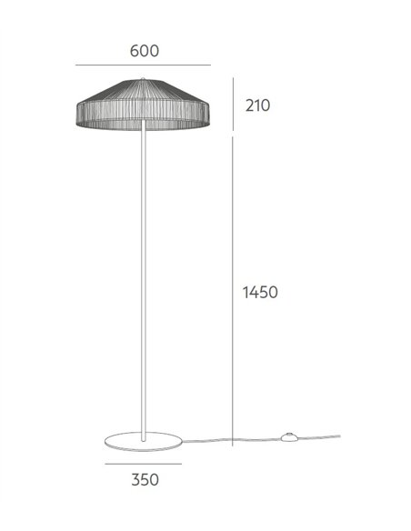 Olivia floor lamp - Massmi - Woven rope shade, available in 2 sizes