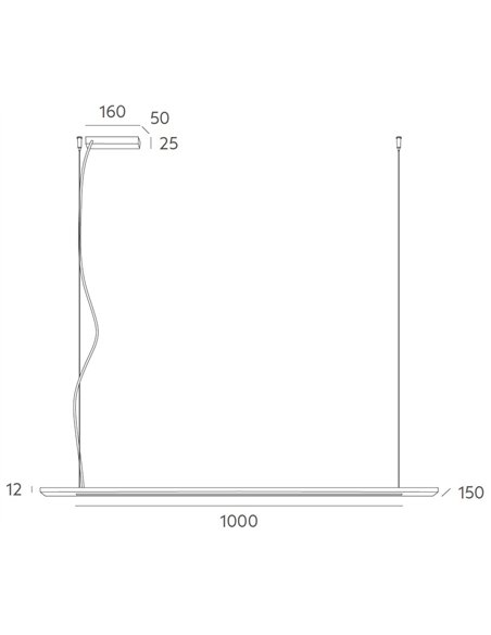 Lamuda pendant light - Massmi - Linear acoustic lamp with PET shade