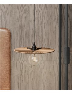 Disk pendant light - Massmi - Woven rope shade