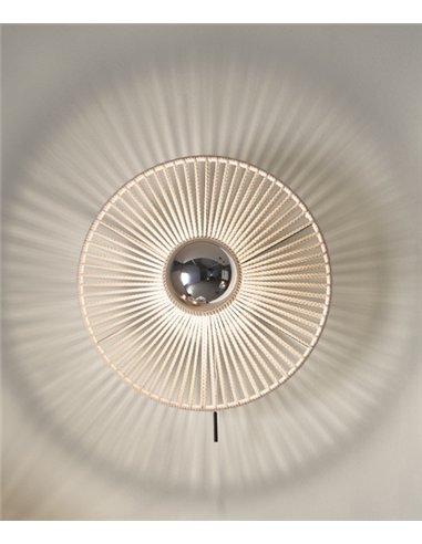 Disk wall light - Massmi - Woven rope wall light