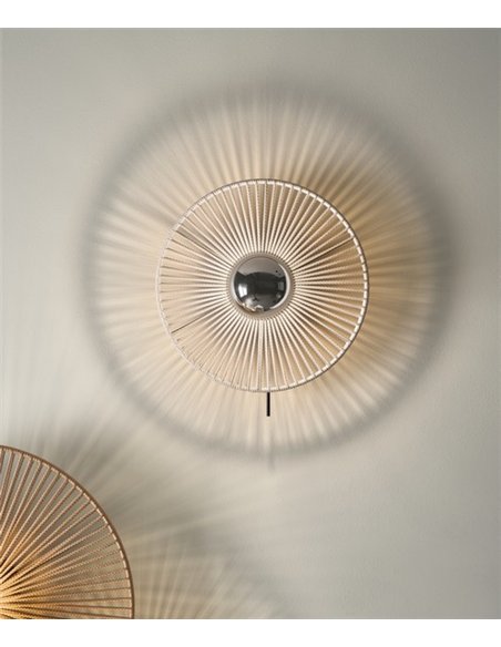 Disk wall light - Massmi - Woven rope wall light