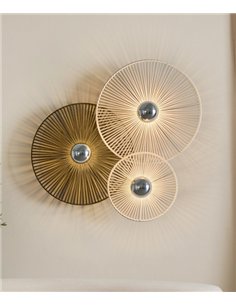 Disk wall light - Massmi - Woven rope wall light