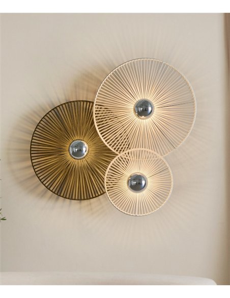 Disk wall light - Massmi - Woven rope wall light