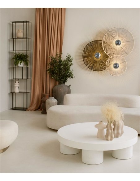 Disk wall light - Massmi - Woven rope wall light