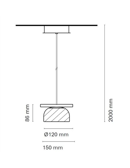 Belle Single Glass pendant light - Nexia - Glass shade