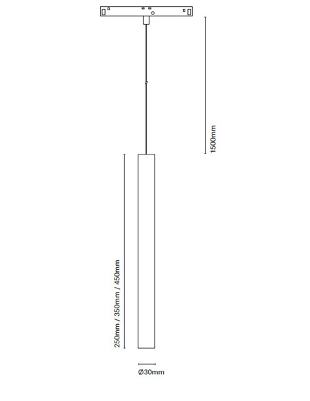 48V BCN 30 track pendant light - Nexia - Tubular LED lamp