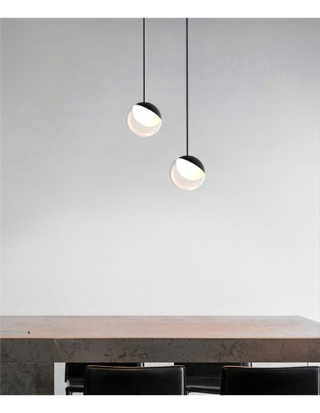 48V track pendant light - Nexia - Opal glass globe lamp