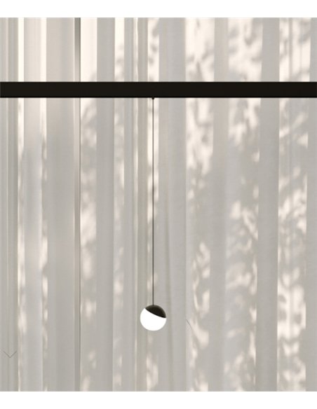 48V track pendant light - Nexia - Opal glass globe lamp