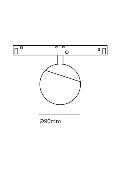 48V track lamp - Nexia - Black globe lamp