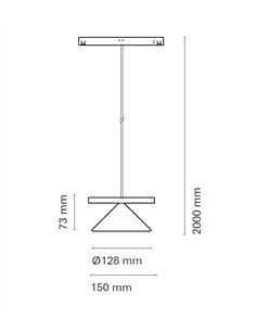 48V Belle track pendant light - Nexia - Conical LED lamp
