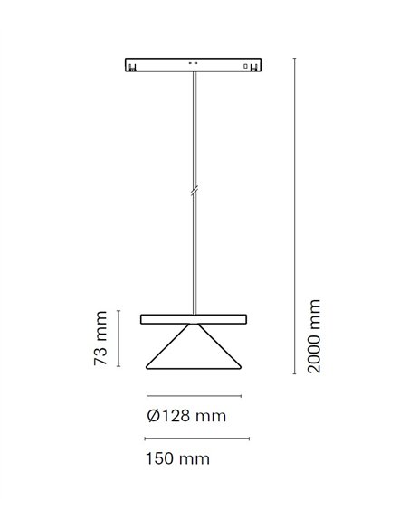 48V Belle track pendant light - Nexia - Conical LED lamp
