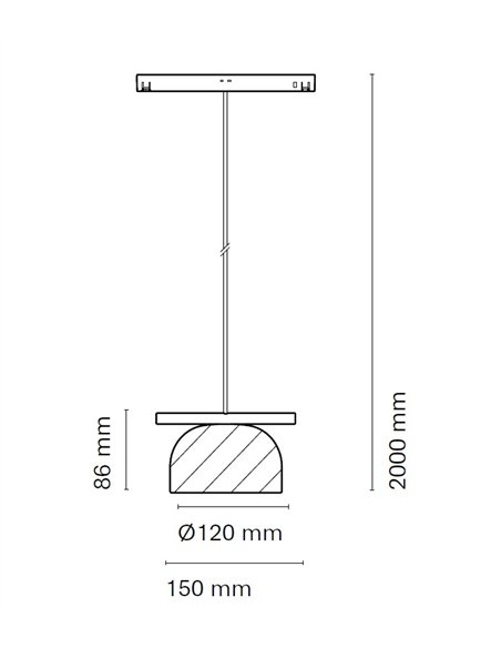 48V Belle Glass track pendant light - Nexia - Glass lamp