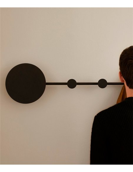 Han coat-rack wall light - Faro - LED black lamp