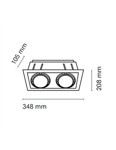 Kardan L recessed ceiling spotlight - Nexia - Square design with 2 modules 2