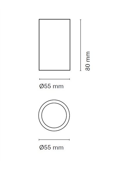 Pure surface ceiling spotlight - Nexia - Cylindrical surface lamp