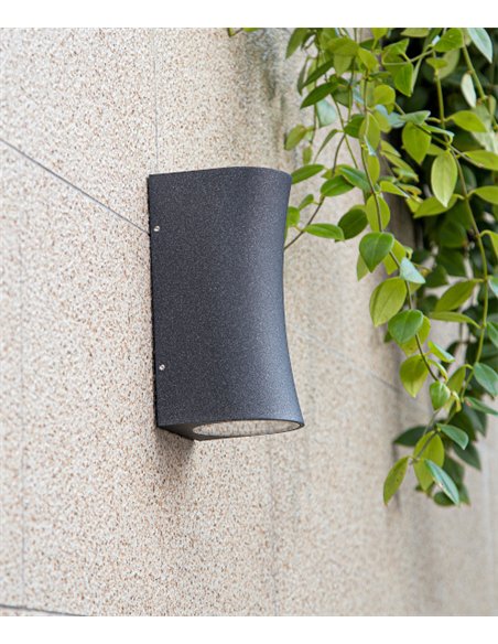Helio outdoor wall light - Iberlamp - Anthracite lamp with dual lighting