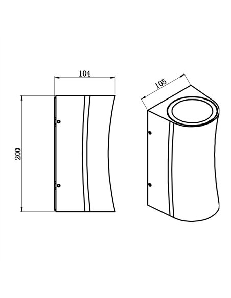 Helio outdoor wall light - Iberlamp - Anthracite lamp with dual lighting