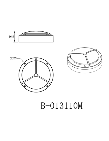 Mercedes outdoor wall light - Iberlamp - Round anthracite lamp