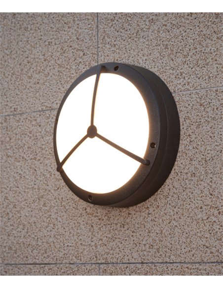 Mercedes outdoor wall light - Iberlamp - Round anthracite lamp