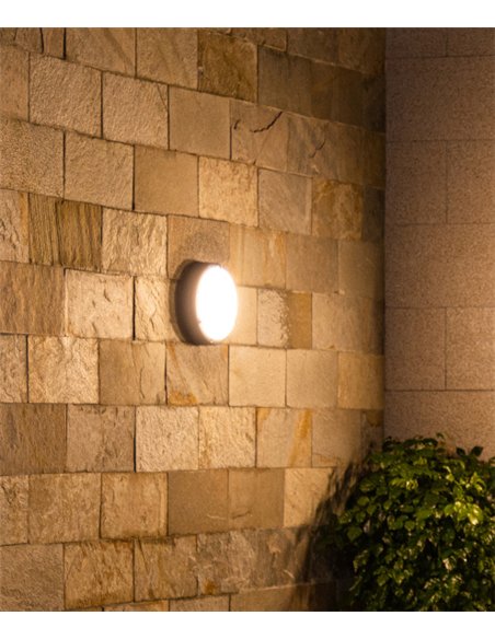 Mercedes outdoor wall light - Iberlamp - Round anthracite lamp