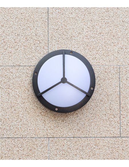 Mercedes outdoor wall light - Iberlamp - Round anthracite lamp